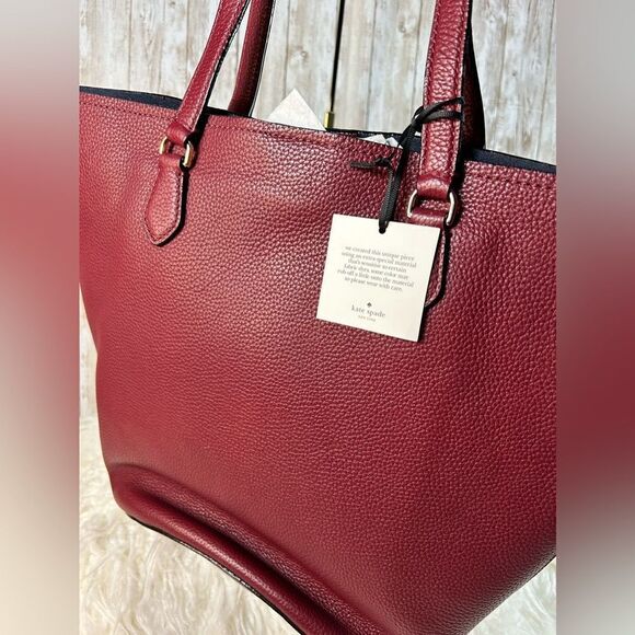 Kate Spade Jackson Street Kristine Ladies Medium Fig Jam Leather Tote Bag NWT - Picture 4 of 9